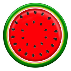 watermelon slice icon isolated on a transparent background. 