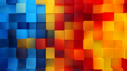 Geometric Abstract Image Pattern Background, Interlocking Squares in Primary Colors, Texture, Wallpaper, Background, Cell Phone Cover and Screen, Smartphone, Computer, Laptop, 16:9 Format - PNG