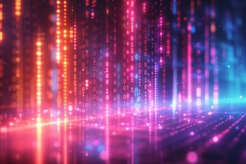 Fototapeta premium Digital Binary Technology Background created with Generative AI