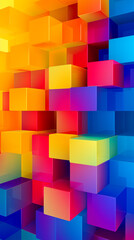 Obraz premium Geometric Abstract Image Pattern Background, Interlocking Squares in Primary Colors, Texture, Wallpaper, Background, Cell Phone Cover and Screen, Smartphone, Computer, Laptop, 9:16 Format - PNG