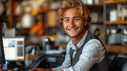 Obraz premium Boy Student Portrait in Suite
