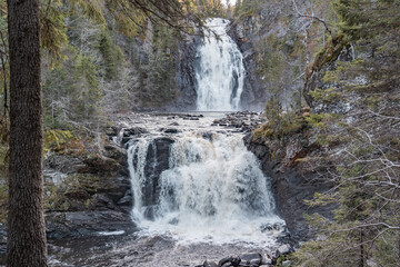 Obraz premium The amazing double waterfalls of Storfossen in Norway.