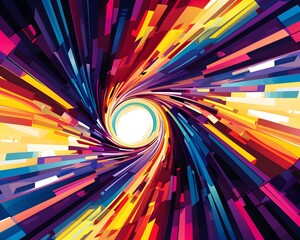 Vortex of Vibrant Colors Formed by a Speeding Wheel  Art