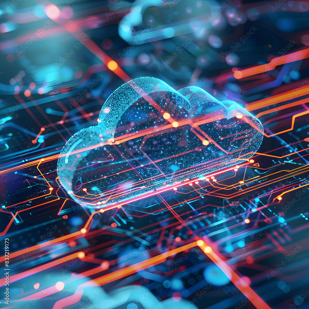 Poster cloud computing concept.abstract cloud connection technology background design.