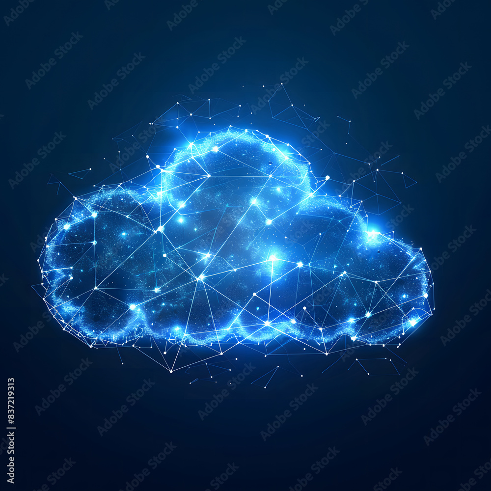 Poster cloud computing concept.abstract cloud connection technology background design.