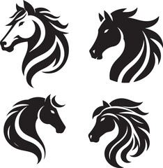 Horse head vector illustration on a white background