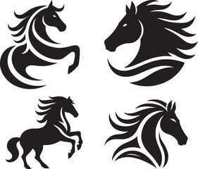 Horse head vector illustration on a white background