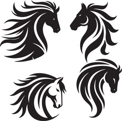 Horse head vector illustration on a white background