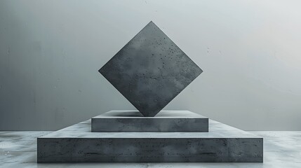 Black shape on minimalist white.