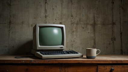 Old vintage television monitor screen with empty displays isolated background, flat view of computer screen,  Old vintage television monitor screen with empty displays isolated background, 