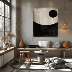 Minimalist black shape on white background.