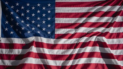Obraz premium United States flag in a detailed close-up, occupying the entire visible area.