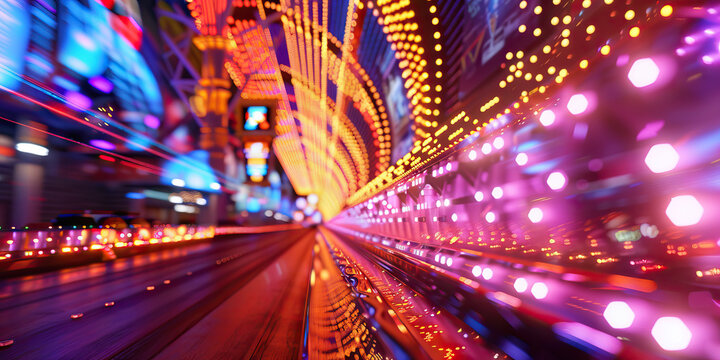 The glittering lights of a Las Vegas casino, guiding the wayward paths of many an addict.