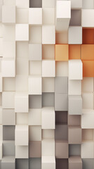 Geometric Abstract Image Pattern Background, Isometric Cubes in Neutral Tones, Texture, Wallpaper, Background, Cell Phone Cover and Screen, Smartphone, Computer, Laptop, 9:16 Format - PNG