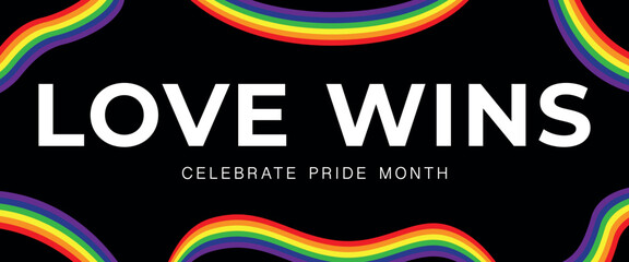 Gay pride month colors on LGBTQ+ rainbow ribbon for tolerance festival background