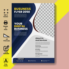Modern corporate business flyer template vector design for marketing agency advertising Company promotional leaflet banner, newest trendy creative minimal official magazine poster flyer