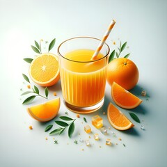 orange juice and fruits