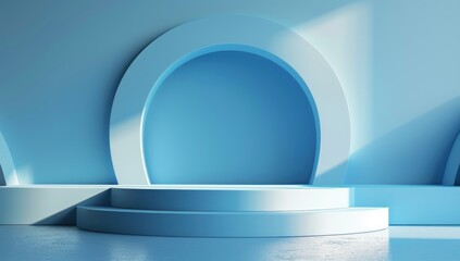 Fototapeta premium abstract blue background with empty stage