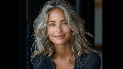 Fototapeta premium Senior Woman with Grey Hair