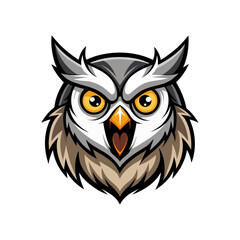 angry owl mascot vector illustrstion