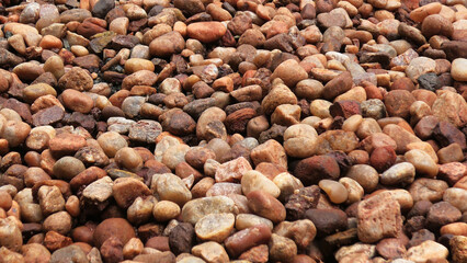 A pile of brown cobblestones