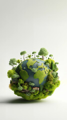 Earth day concept on white background, World environment day