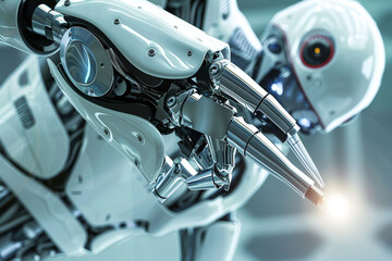 Fototapeta premium Robotic assisted heart cancer surgery ultra precision