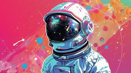 An astronaut in a space suit with a helmet on his head, Futuristic Astronauts