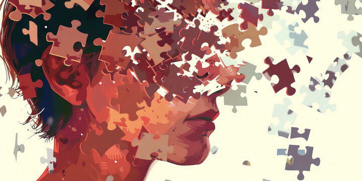 Shattered Image: the shattered remains of a person's former self, scattered around them like puzzle pieces