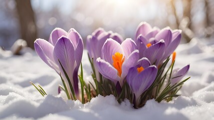 spring crocus flowers