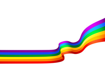 Rainbow ribbon, lgbt flag, line color, festival day. Vector