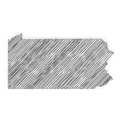 Pennsylvania US state thread map line vector illustration