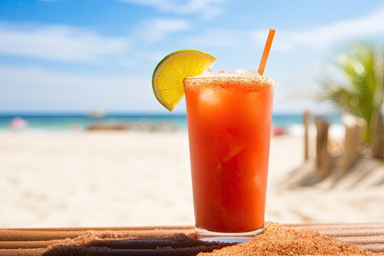 Refreshing Michelada on the Beach