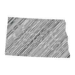North Dakota US state thread map line vector illustration