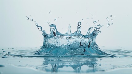 Close-up water surface with splash and air bubbles. Abstract background with dynamic effect. Illustration for cover, card, postcard, interior design or print.