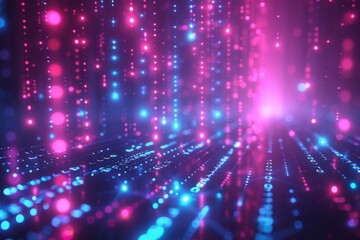 Obraz premium Digital Binary Technology Background created with Generative AI