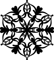 Floral mandala. Oriental style mandala pattern transparent background