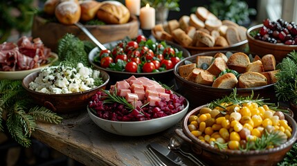 Festive Fusion - Midsummer and Christmas Celebrations in Sweden with National Day Spirit on White Background