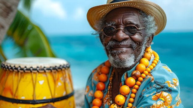 Celebrating Bahamian Culture: Junkanoo, Emancipation Day, National Heroes Day, Conch Salad, Bahamas Flag, Yellow Elder on White Background