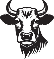 black and white bull
