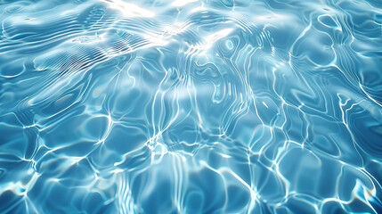 Water surface texture with ripples, clear transparent blue water. Summer background. Water ripples...
