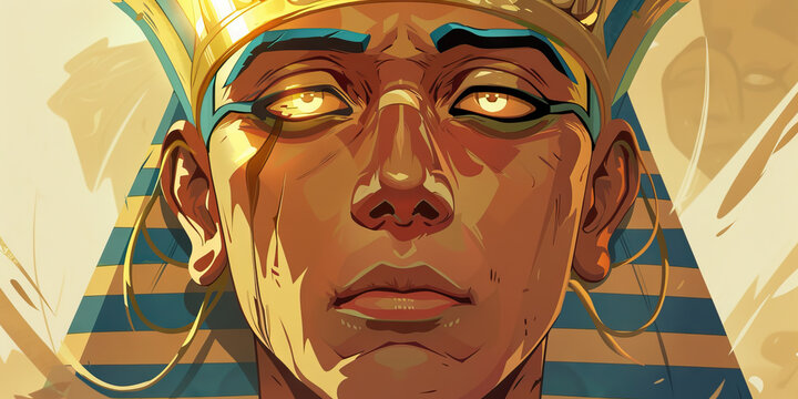 An Egyptian Pharaoh, guiding the souls of the departed to the afterlife.