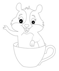 Hamster Coloring Book Page For All Ages