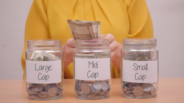 Saving Money for Large Cap, Mid Cap and Small Cap, Indian Rupee