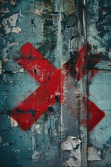 A red X marks the side of a building, symbolizing no entry or warning