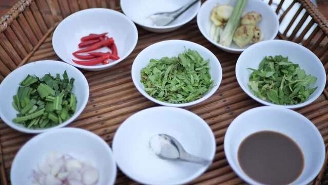 The culinary culture of the Soe ethnic group is characterized by traditional tribal foods. in the northeastern region of Thailand. September 2023