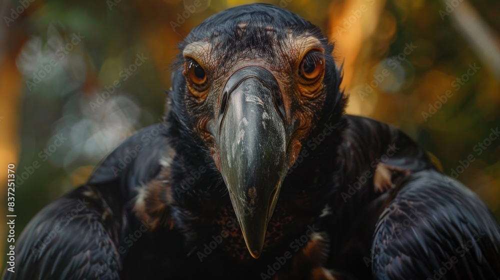 Poster A close-up shot of a bird with an unusually large beak, suitable for use in nature or wildlife-related contexts