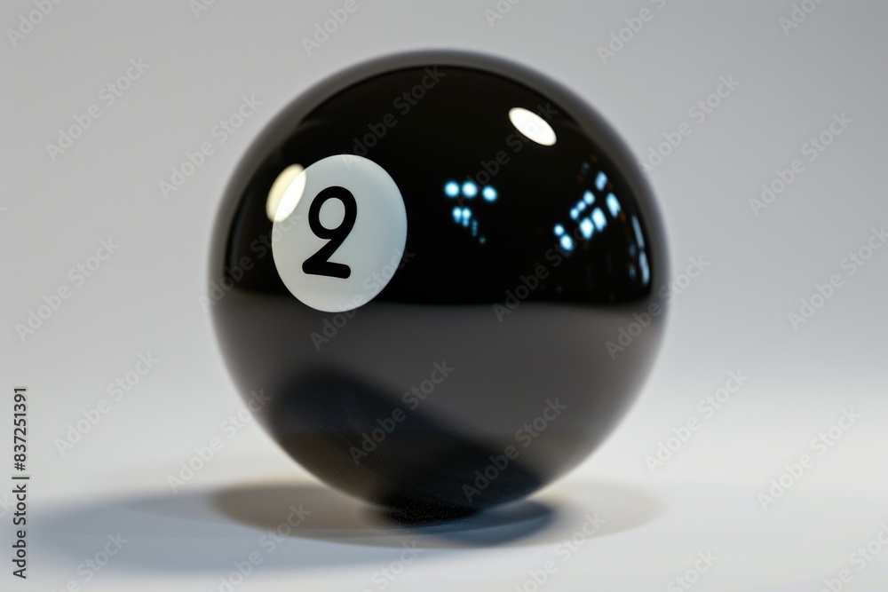 Poster a single pool ball with the number 9 printed on it, suitable for use in various illustrations and de