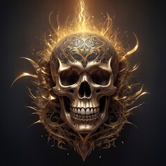 Fototapeta premium Free Photo New 3D Skull fire and smoke for tattoo or background design