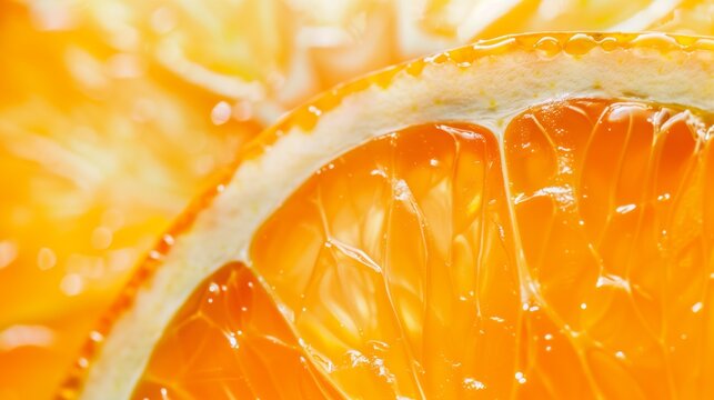 Close up of an orange slice.